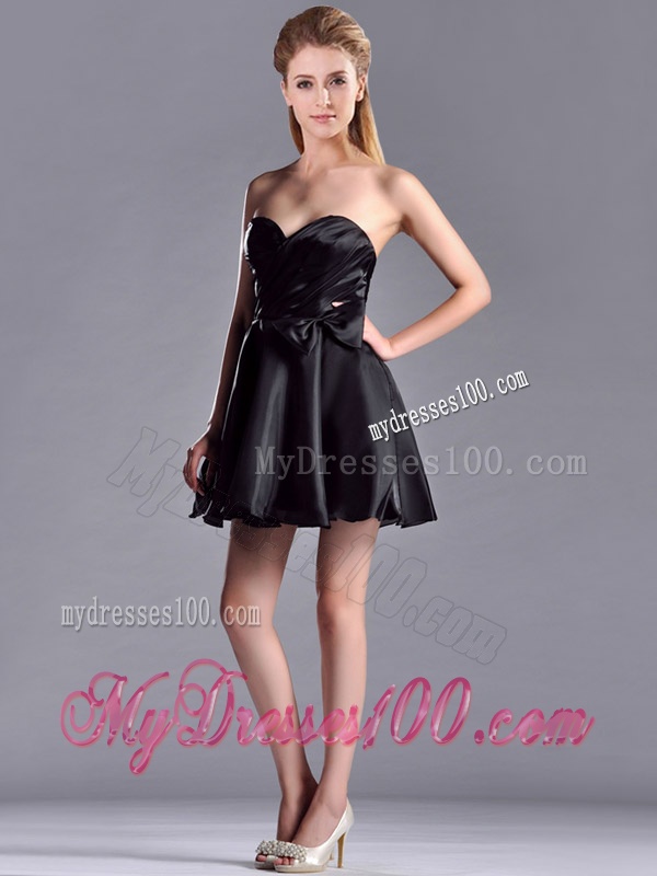 Exquisite Bowknot Organza Short Dama Dress with Zipper Up