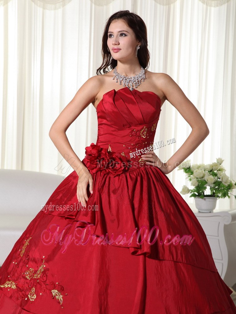 Fan Neckline Embellished Handle Flowers Dresses for A Quince