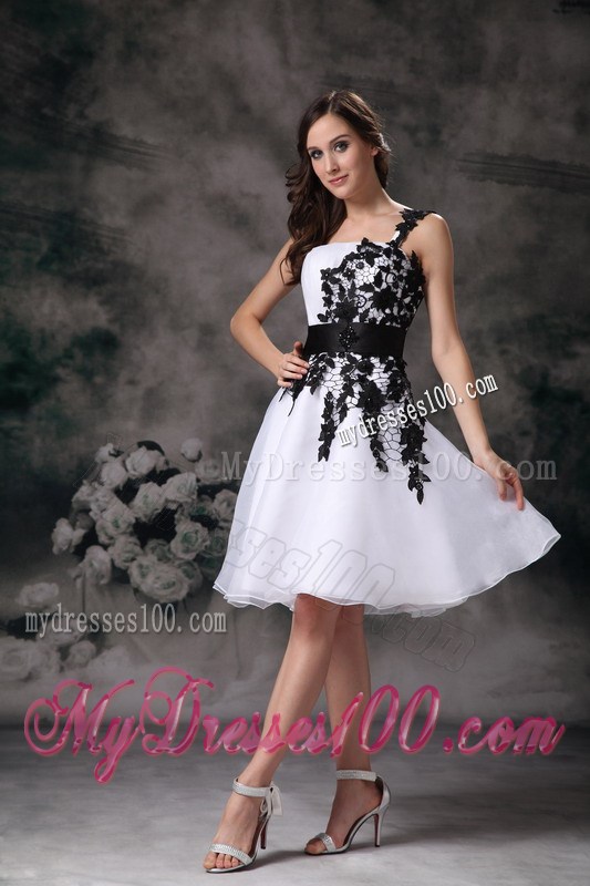 Modest White One Shoulder Lace Short Homecoming Dress 2013