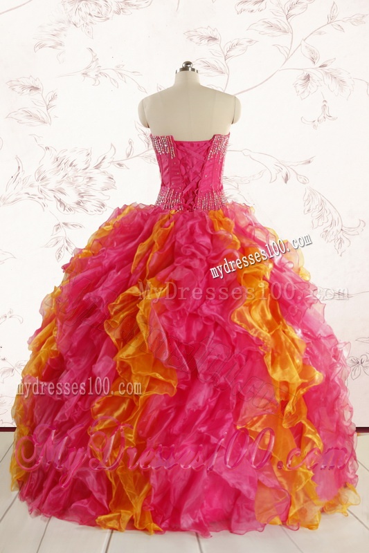 Inexpensive Beading Quinceanera Dresses in Multi color