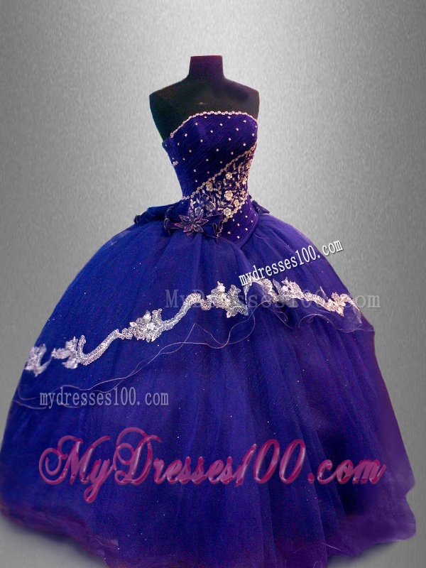 Luxurious Strapless Quinceanera Dresses with Appliques and Beading