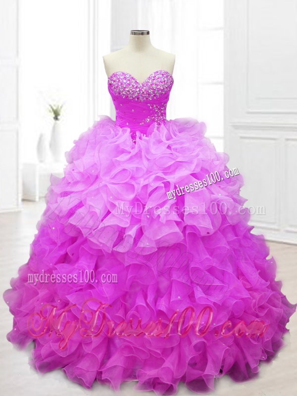 New Style Sweetheart Quinceanera Gowns with Beading and Ruffles