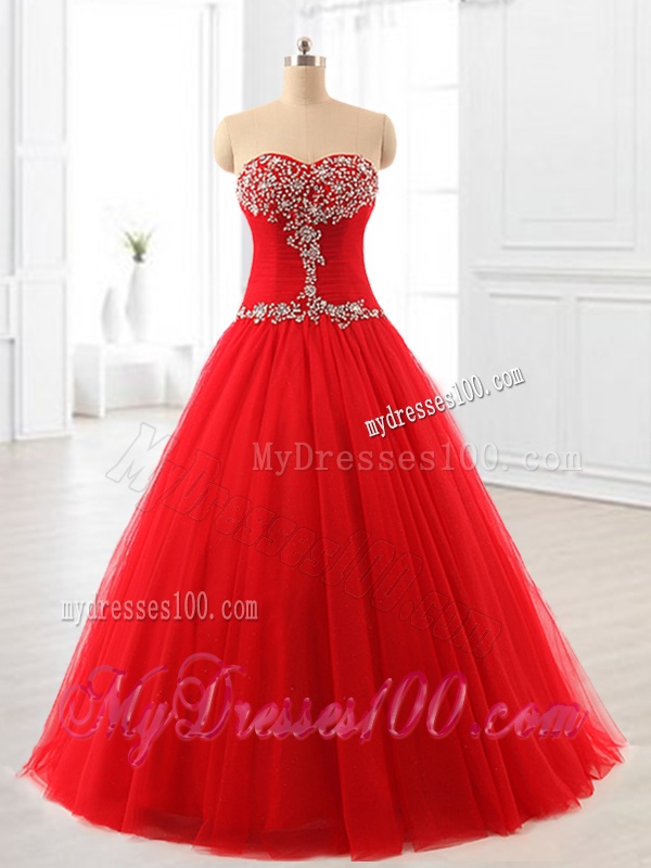 Perfect A Line Beading Tulle Quinceanera Dresses for 2016