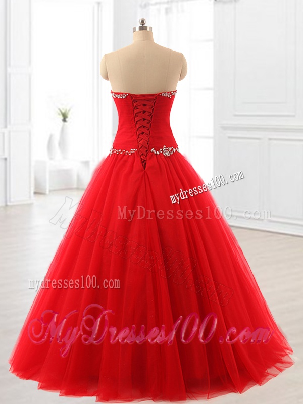 Perfect A Line Beading Tulle Quinceanera Dresses for 2016