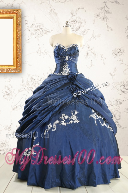 Perfect Sweetheart Navy Blue Quinceanera Dresses with Wraps