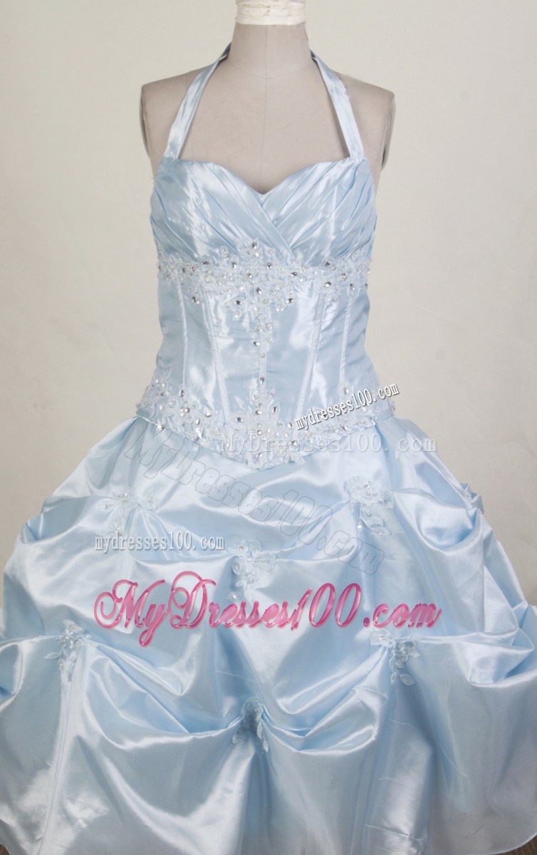 Pretty Ball Gown Halter Top Floor-length Little Girl Pageant Dress