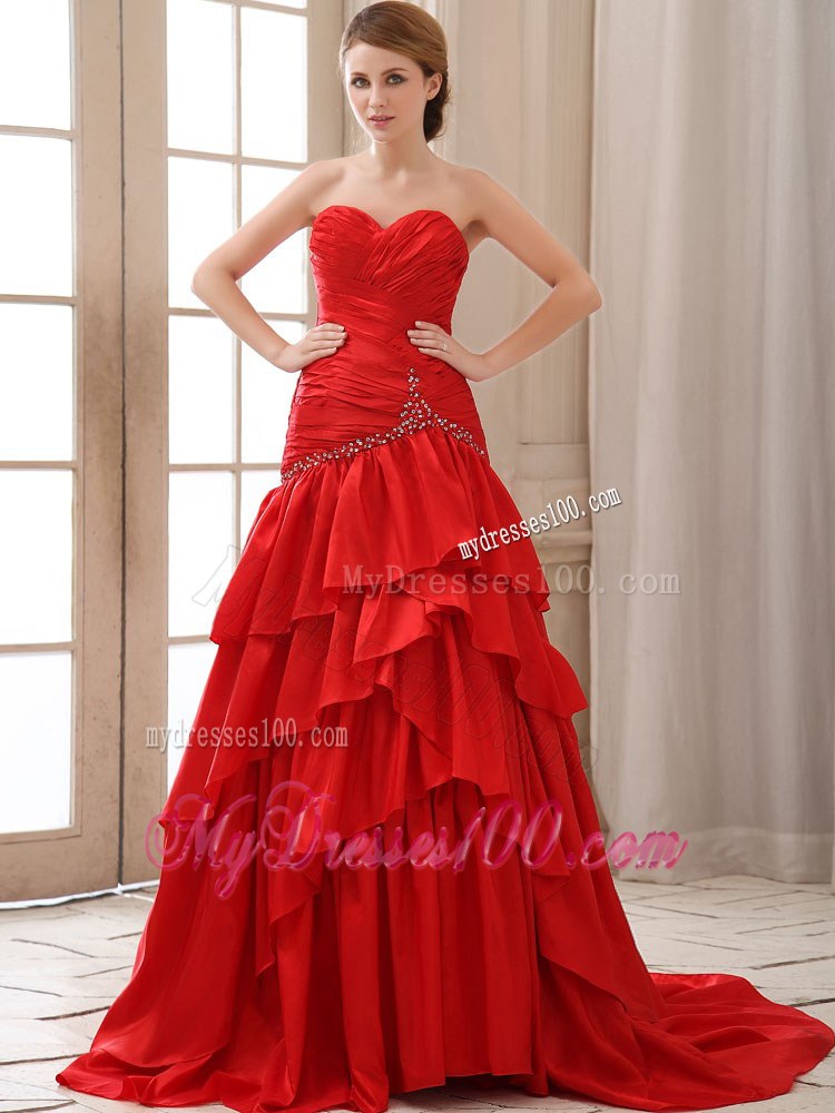 Mermaid Prom Dress With Sweerheart Ruched Bodice and Beading