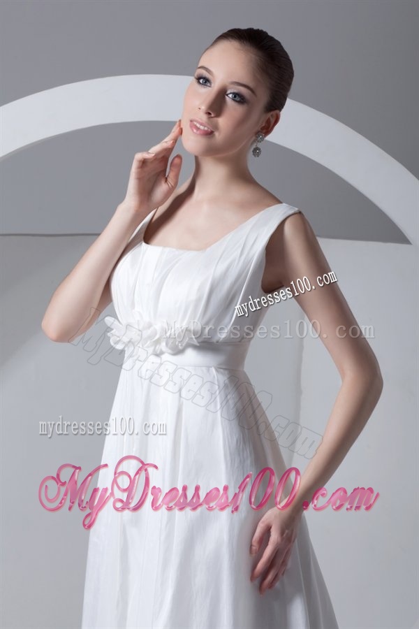 Simple Empire Square Taffeta Court Train Zipper Up Wedding Dress