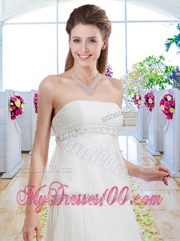 Simple Empire Wedding Gowns with Appliques