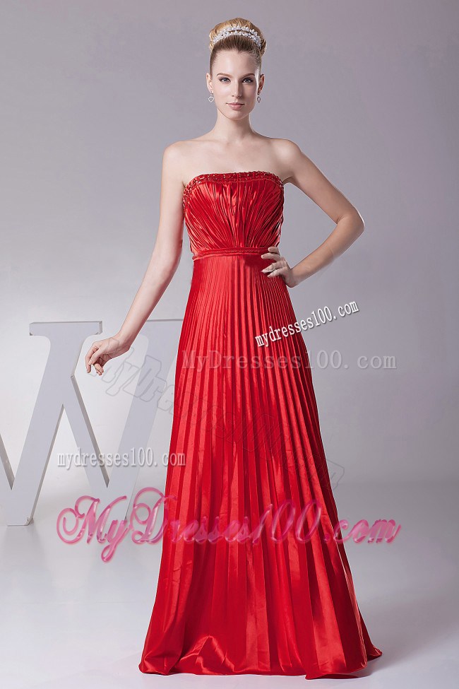 Red Pleat Over Skirt For Custom Made Prom Dress