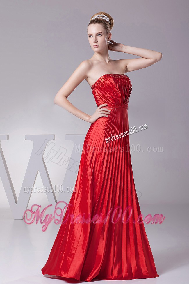 Red Pleat Over Skirt For Custom Made Prom Dress