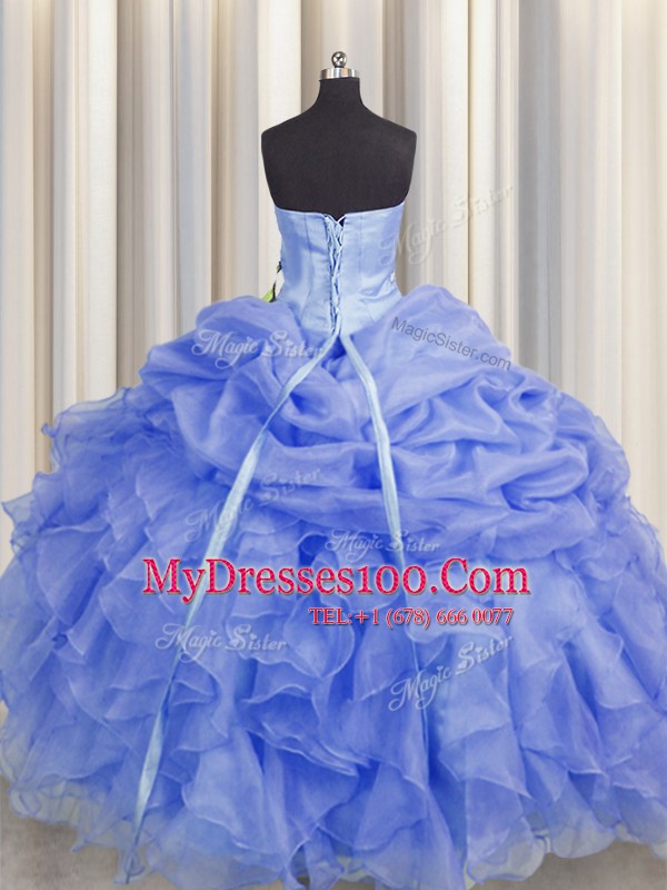 Discount Sleeveless Beading and Ruffles Lace Up Quinceanera Gowns