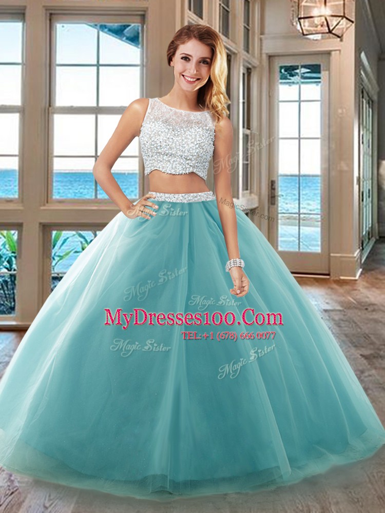 Sleeveless Beading Side Zipper Quinceanera Gown