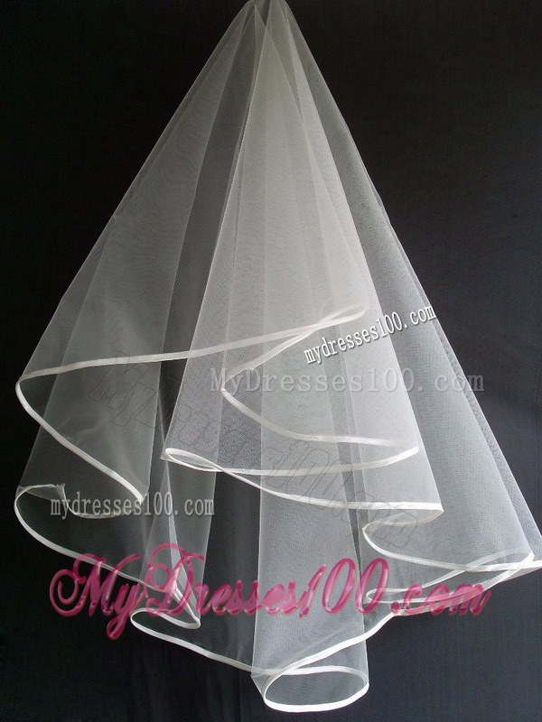 Simple Ribbon Edge Tulle Wedding Veil