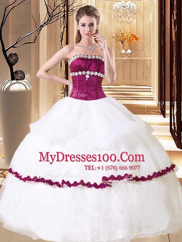 Fashionable Beading Quinceanera Gown White Lace Up Sleeveless Floor Length