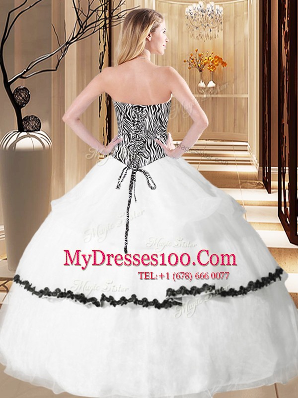 Sexy Organza Sleeveless Floor Length 15 Quinceanera Dress and Ruffled Layers and Pattern